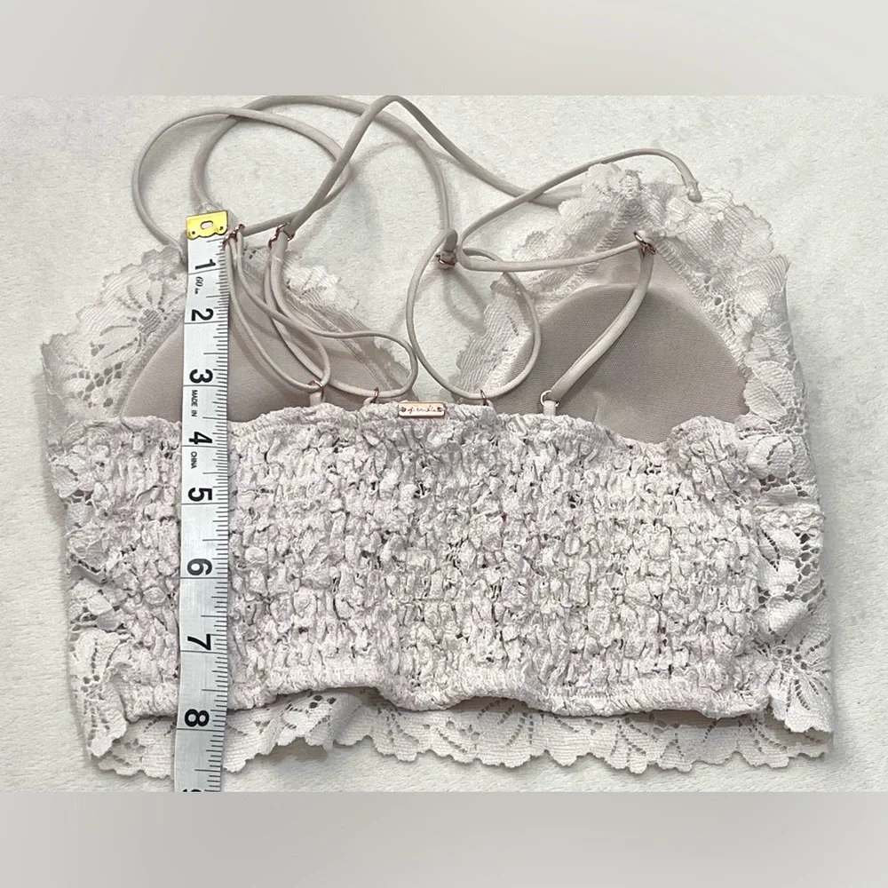 PINK by Victoria’s Secret Women’s White Floral Lace Strappy Wireless Bralette - Picture 12 of 16
